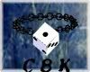 C8K White Die Necklace
