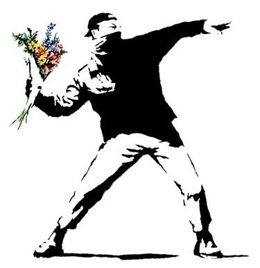 banksy flowers