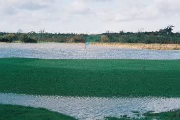 Golf course under water