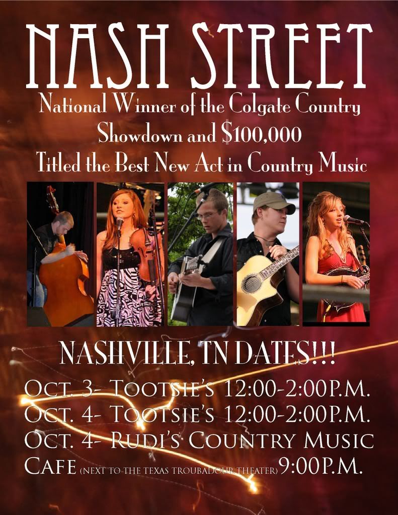 Nash Street's Nashville Dates and Times