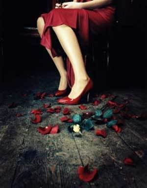 red heels and rose petals Pictures, Images and Photos