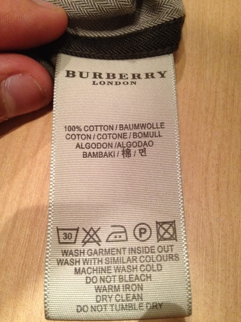 burberry wash tag