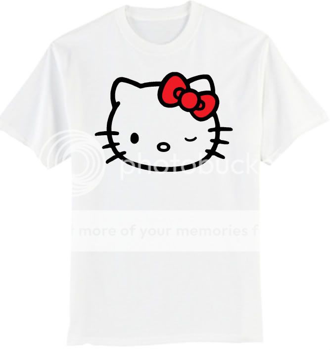 Hello Kitty white T shirt special gift wink with bow  