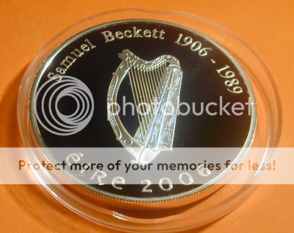 IRELAND TEN EURO SILVER PROOF COIN SAMUEL BECKET 2006.  