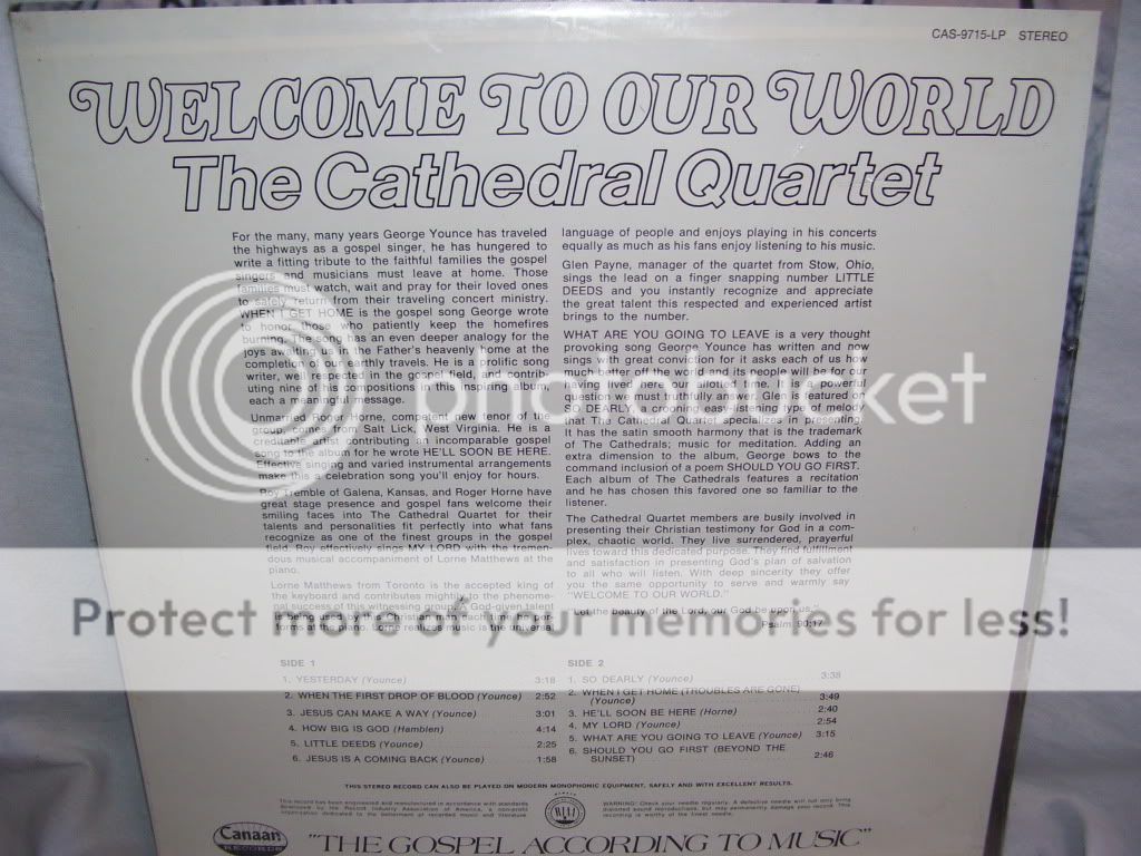 CATHEDRAL QUARTET Welcome to Our World LP SEALED Gospel  